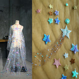 Star Symphony Sequin Embroidery Designer Mesh DIY Fabric