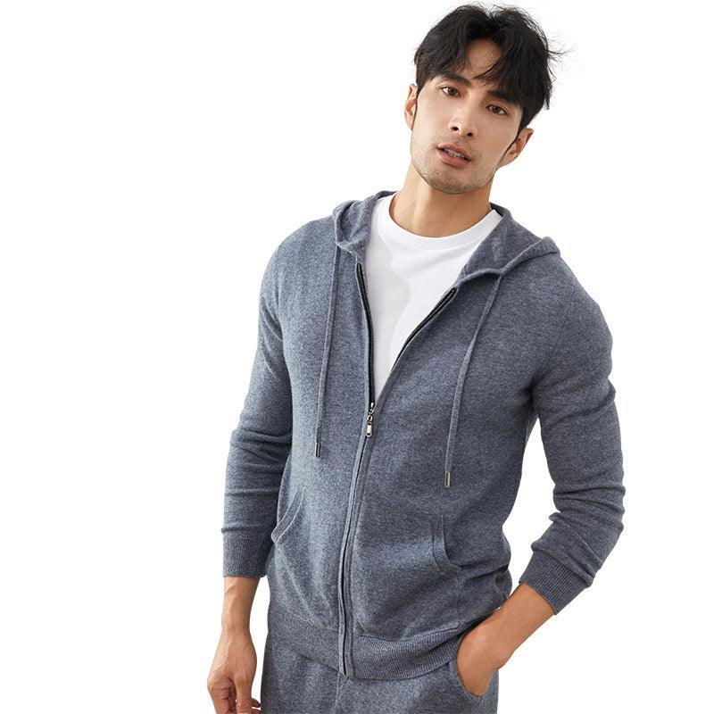 Men's Hooded Sports Casual Top Cardigan Sweater Sweater Coat - Nioor