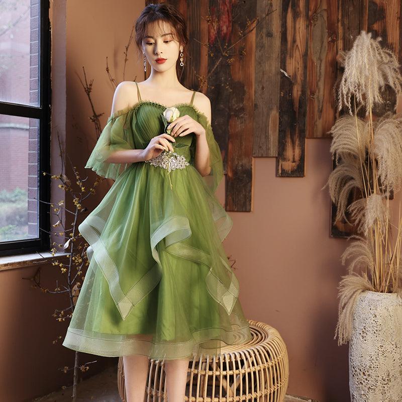 Green Wedding Dress Guzheng Art Examination Solo - Nioor