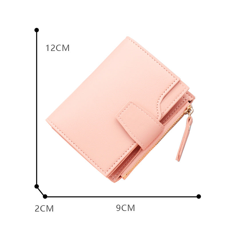 Short Multiple Card Slots Women's Wallet With Zipper