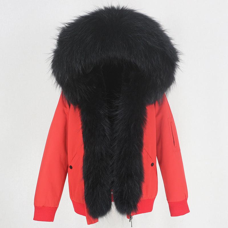 Parka Thick Raccoon Fur Liner Jacket Fur - Nioor