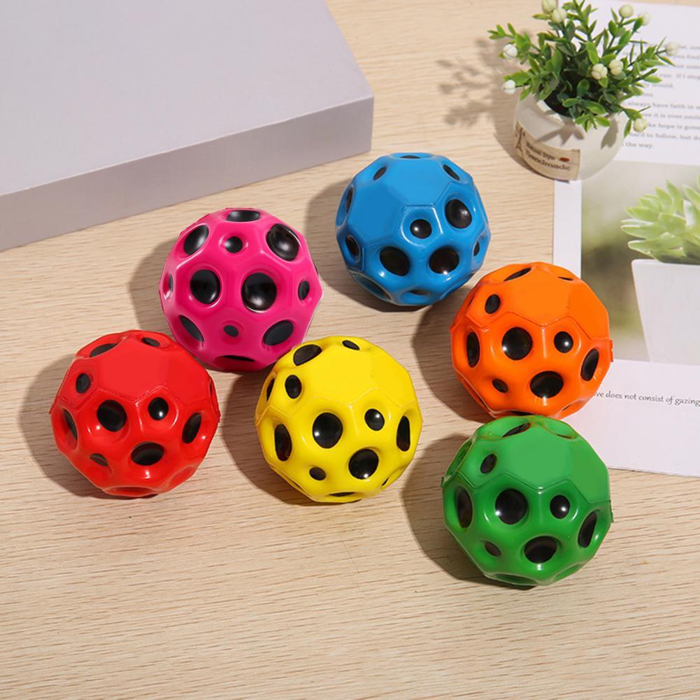 Hole Ball Soft Bouncy Ball Anti-fall Moon Shape Porous Bouncy Ball Kids Indoor Outdoor Toy Ergonomic Design - Nioor