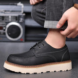 Martin Boots Men's Low Top Retro Casual Shoes British Style Worker Boot Low-top Height Increasing Big Scalp Shoes - Nioor