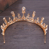 Auspicious Wheat Ear Handmade Bridal Diamond Crown - Nioor