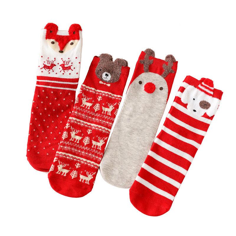 Women's Fashion Combed Cotton Mid-calf Elk Socks - Nioor