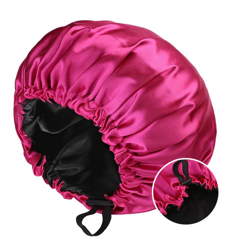 New Women's Fashion Double-layer Satin Sleeping Hat - Nioor