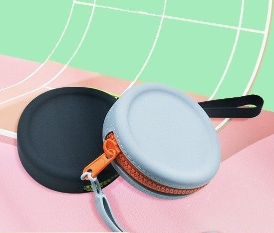 New Round Silicone Coin Purse Portable Data Cable Headset Silicone Storage