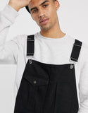 Solid Color Men's Denim Suspenders Jumpsuit