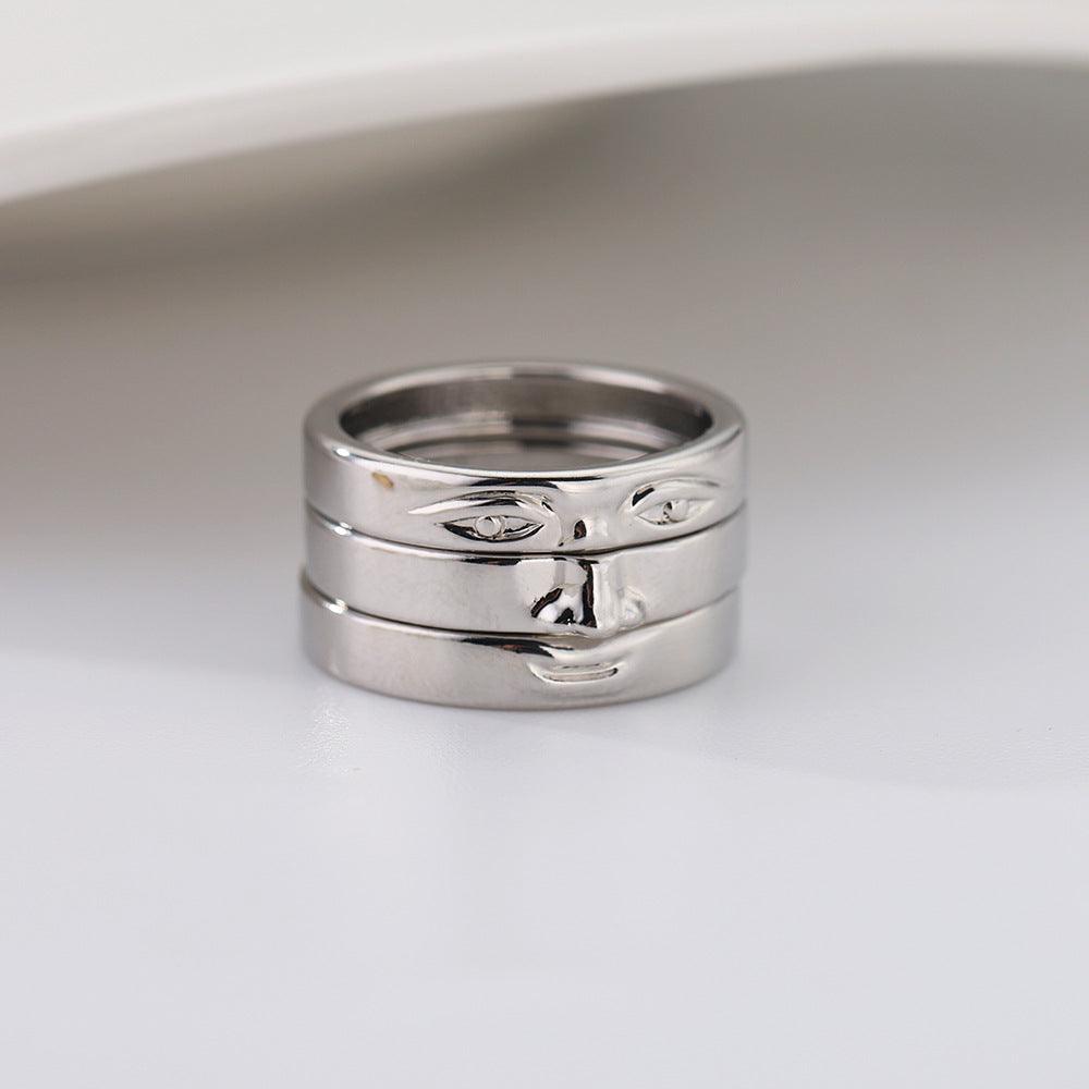 New Niche Design Touching Face Ring - Nioor