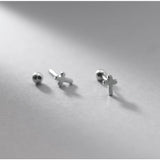 S925 Sterling Silver Stud Cross For Women - Nioor