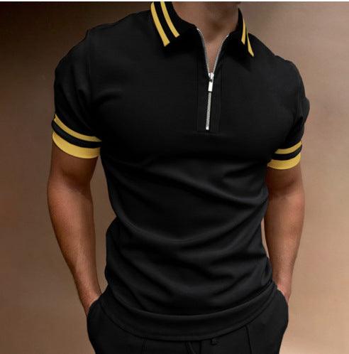 Zipper Stitching Men's Sports Polo Shirt - Nioor