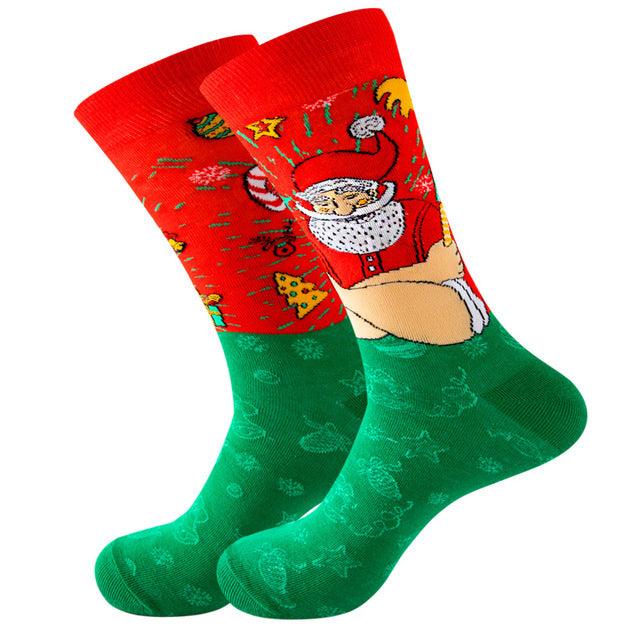 Cotton Stockings For Men With Christmas Theme - Nioor