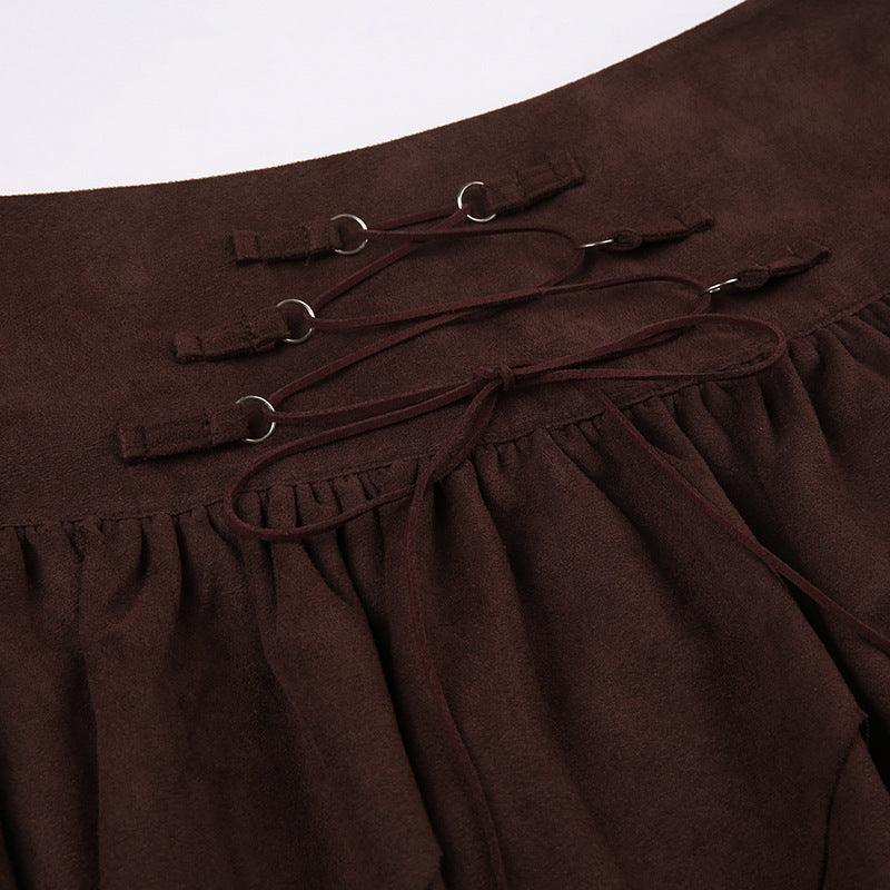 Women's Irregular Lace-up Waist Skirt - Nioor