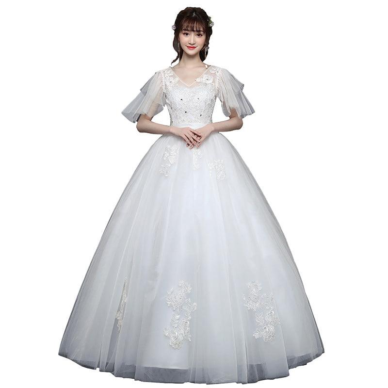 Large Size Wedding Dress Fat Bride Married Master Wedding Dress Was Thin And Simple Studio Covering Arms - Nioor