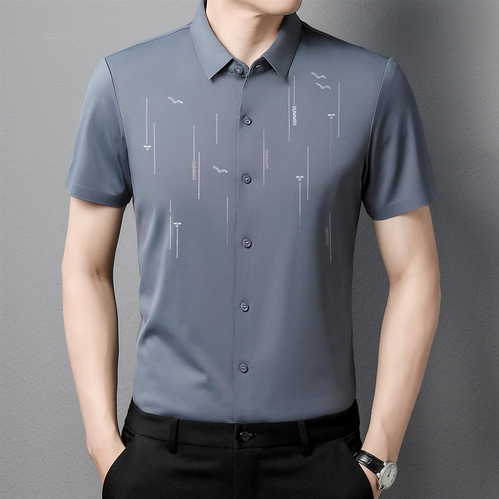 Fashion Printed Short Sleeve Shirt - Nioor