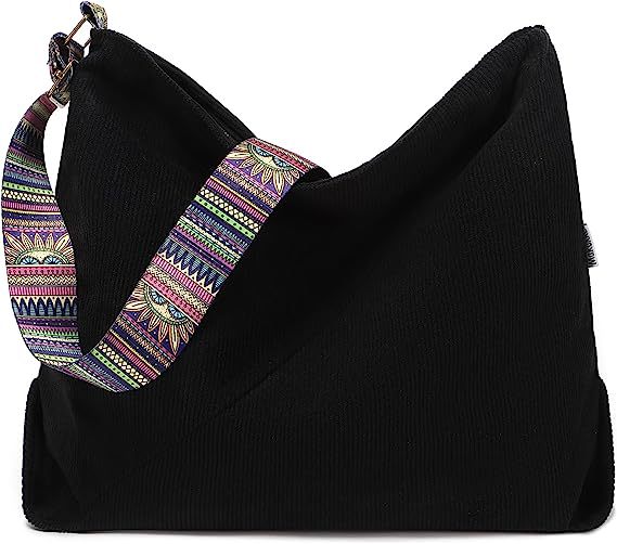 Women's Large Crossbody Fashion Corduroy Retro Hobo Fashion Shoulder Bag