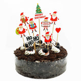 9 Piece Set Of Cartoon Santa Claus Cake Card Decoration - Nioor