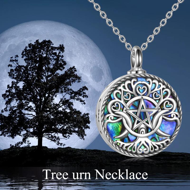 Sterling Silver Triple Moon Goddess Urn Necklace for Ashes Pagan Wiccan Jewelry - Nioor