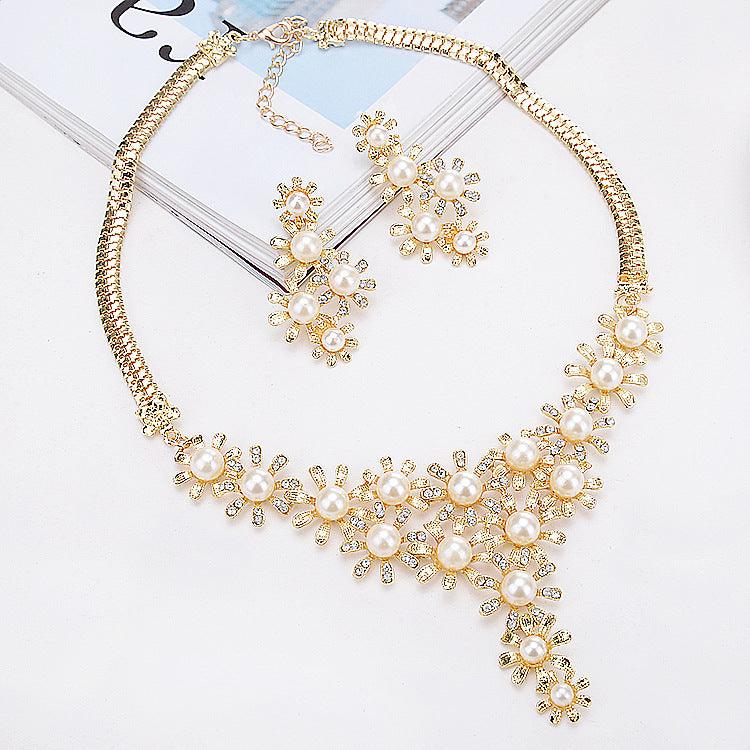 Europe And The United States Sell Hot Money Network Pearl Necklace Set Bridal Jewelry Set Wholesale 9093 - Nioor