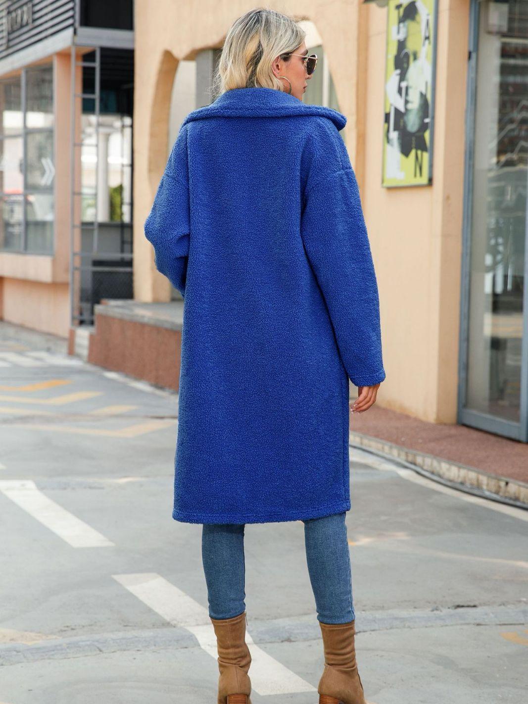 Lapel Long Sleeve Pocket Solid Color Breasted Extended Double-sided Cashmere Coat - Nioor