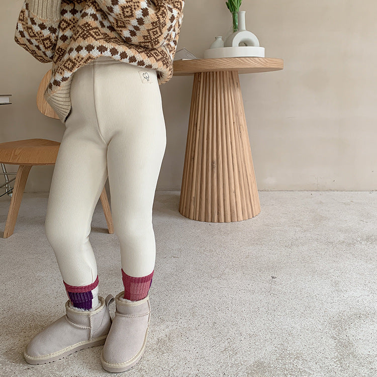 Composite All-in-one Milk Protein Fleece Leggings Plus Fleece For Self-cultivation And Warmth