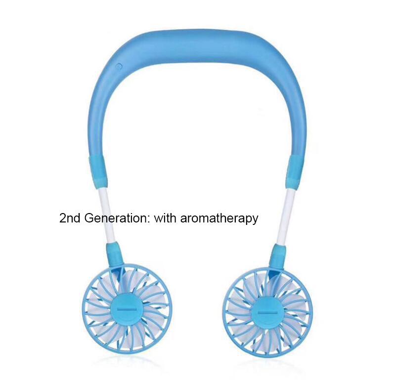 2nd / 3rd Gernation - Charging portable lazy fan student desktop fan hanging neck fan - Nioor