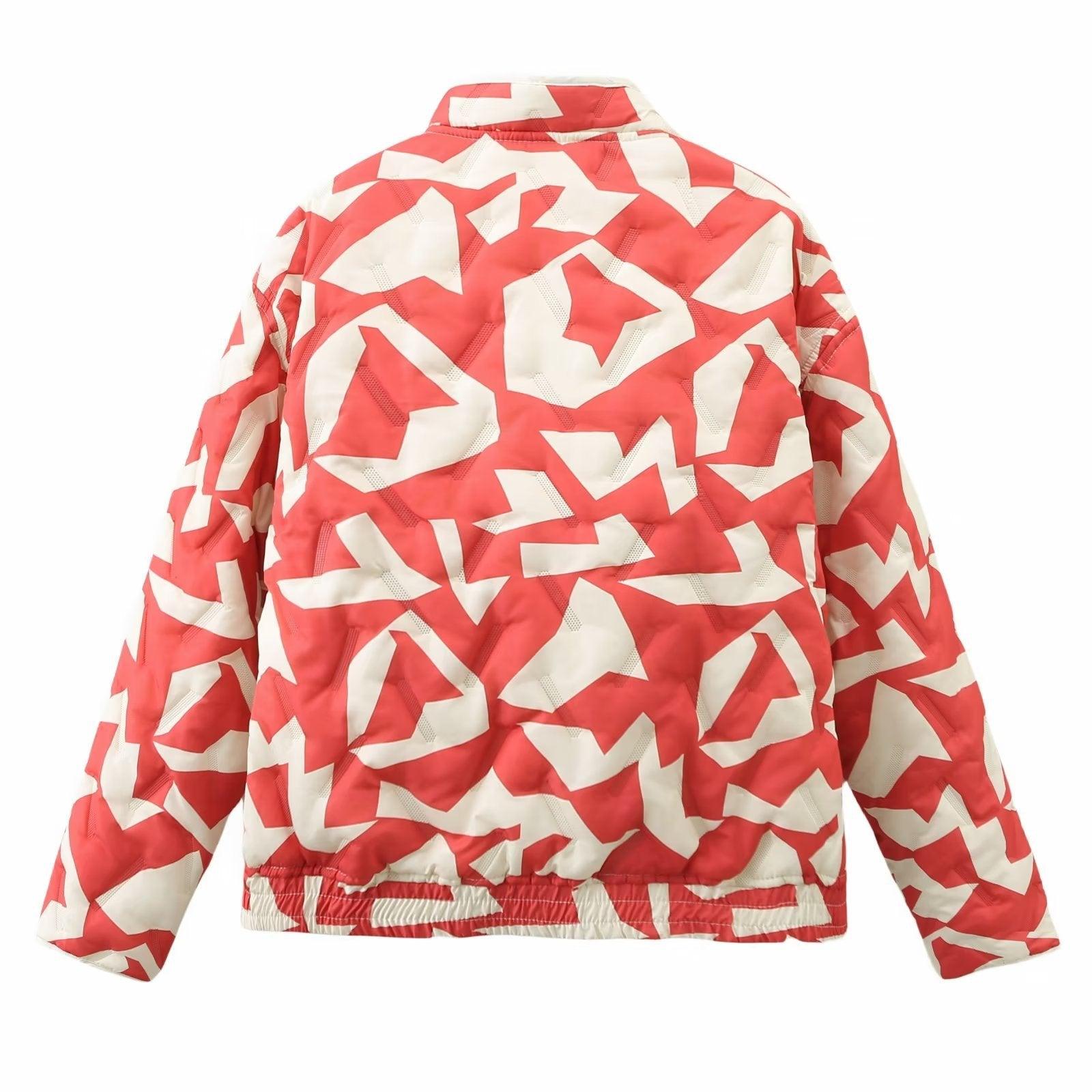 Women's Clothing Fashion Geometry Pattern Pattern Cotton Coat Jacket - Nioor