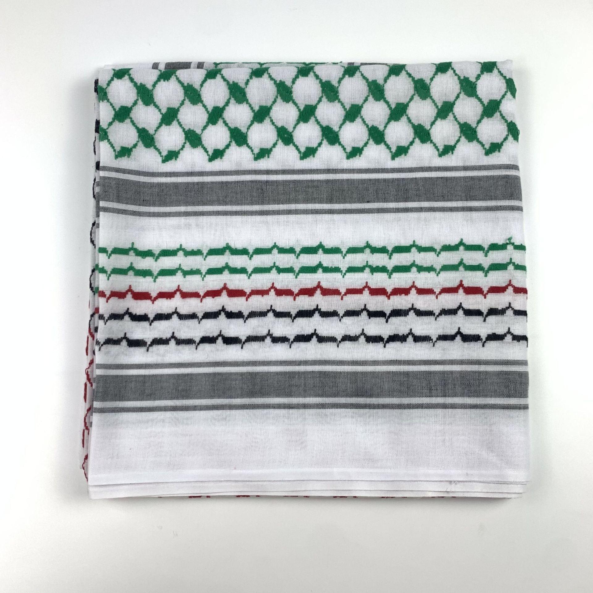 Keffiyeh Jacquard Square Scarf Men Dubai Middle East Muslim Saudi Arabia - Nioor