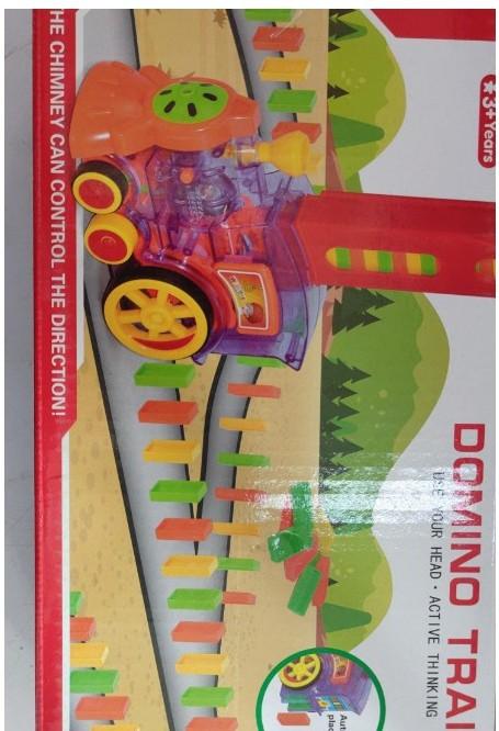 Domino Train Toys Baby Toys Car Puzzle Automatic Release Licensing Electric Building Blocks Train Toy - Nioor