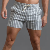 New Pure Cotton Sports Shorts Vertical Stripes - Nioor