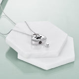 Sterling Silver Pet Paw Urn Necklace for Ashes Cremation Jewelry - Nioor