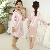 Silk shirt skirt mother girl pajamas