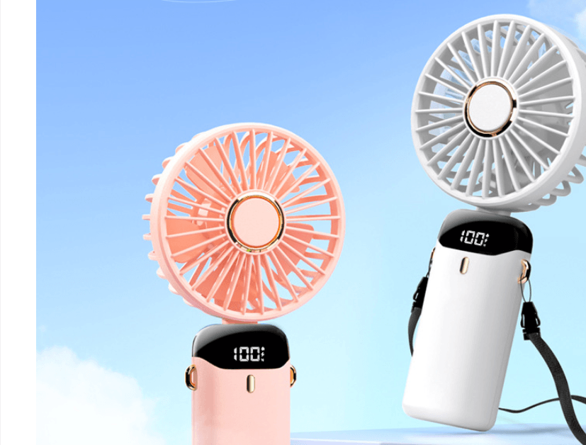 Usb Hand-held Fan Mini Portable Student Small Fan Digital Display Folding Aromatherapy Small Electric Fan - Nioor