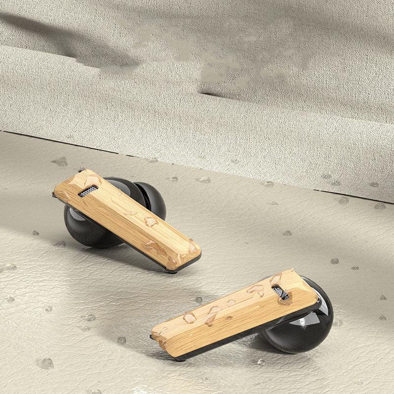 Wood Grain Wireless Sports In-ear Noise-canceling Low-latency Bluetooth Headphones - Nioor