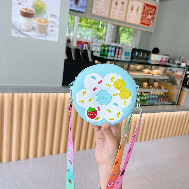 Silicone Children's Change Portable Crossbody Fruit Donut Shoulder Bag - Nioor