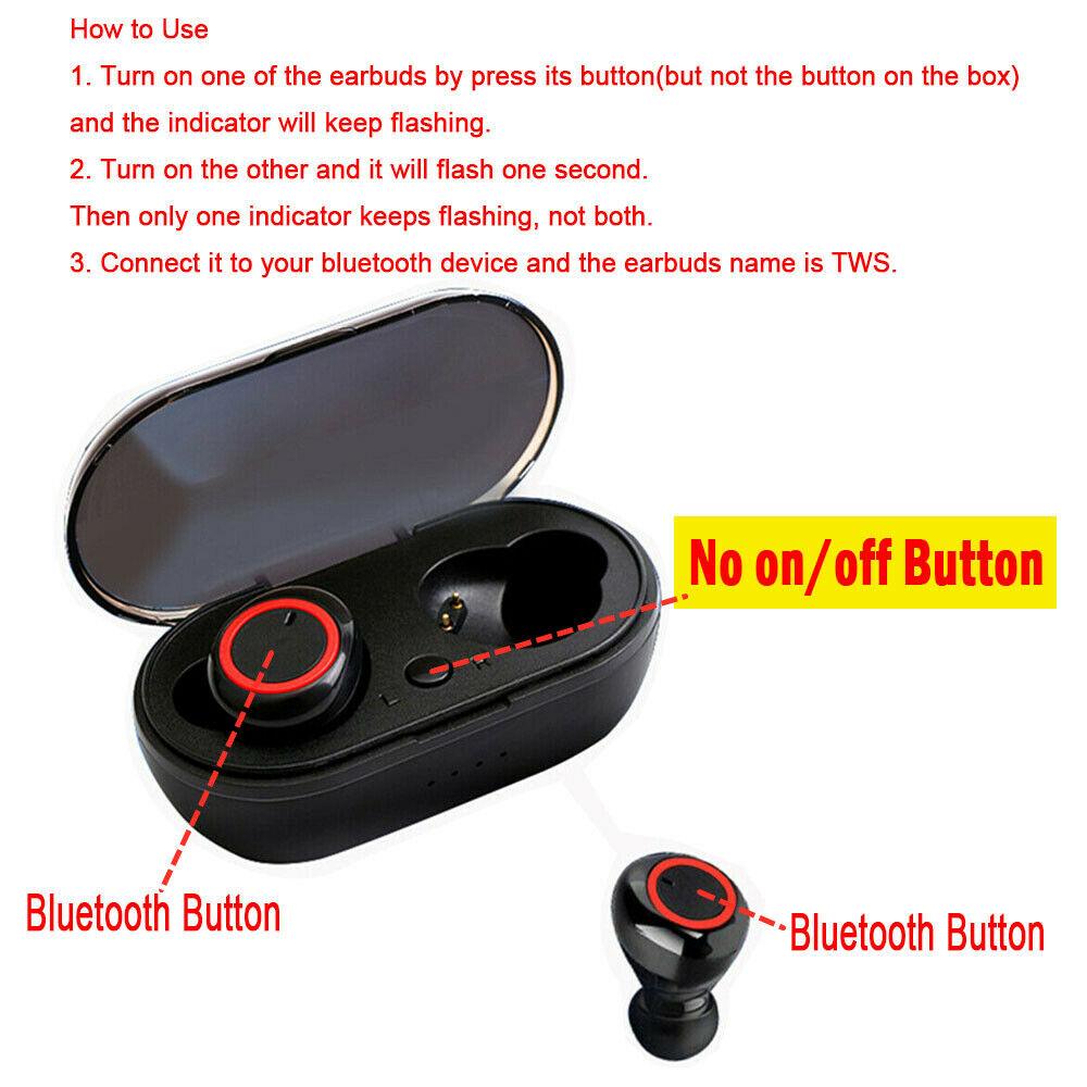 Waterproof Bluetooth 5.0 Wireless Earbuds Headphone Headset Noise Cancelling TWS - Nioor