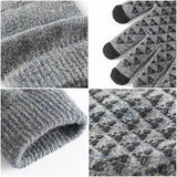 Winter Knitted Gloves For Men And Women Warm Cycling Anti-Cold Anti-Slip Triangular Offset Warm Gloves - Nioor