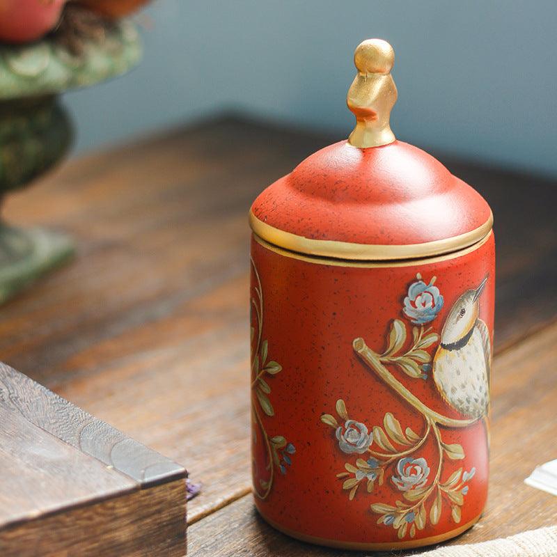 New Chinese Ceramic Storage Candy Jar Simple Ornament - Nioor