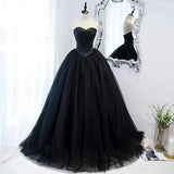 Black Evening Dress Can Wear Birthday Host Light Luxury Niche Wipe Chest Long - Nioor