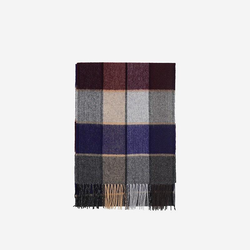 Wool Scarf Winter Popular Women's Men's Thickening Minimalist Plaid - Nioor