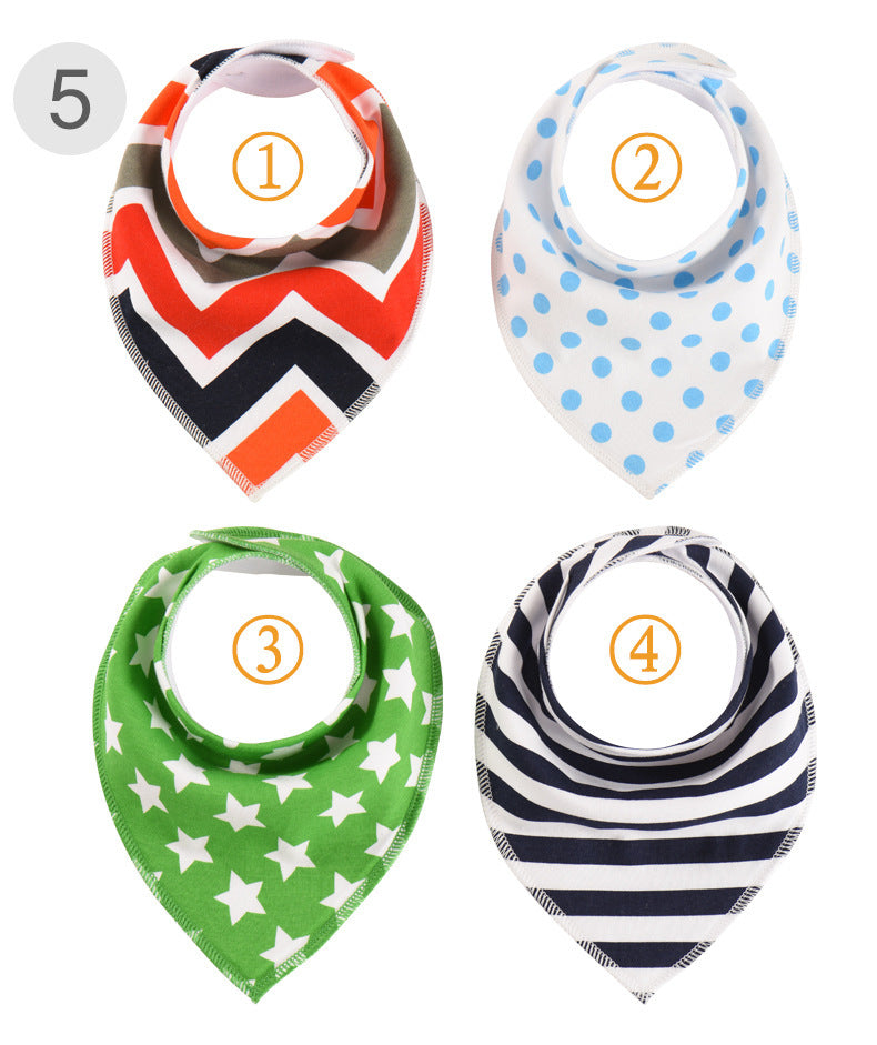 European And American Baby Bib 4 Pieces Of Pure Cotton Waterproof Baby Bib Double Cross Border Newborn Bib