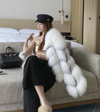 High End Marble Fox Fur Coat - Nioor