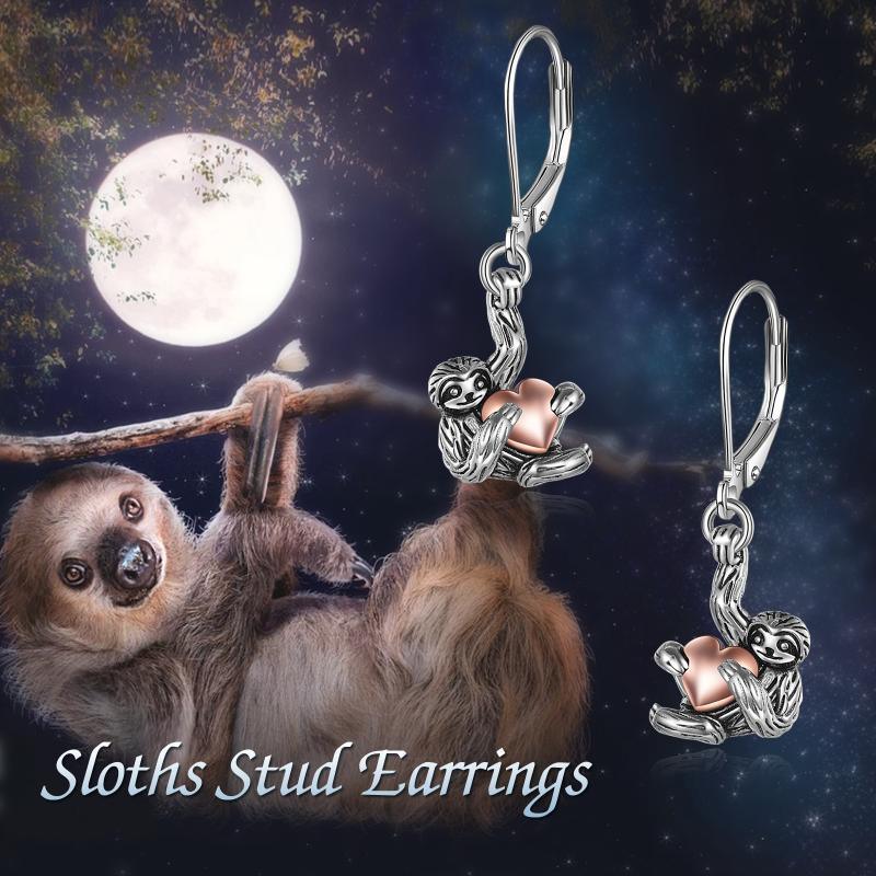 Sloth Leverback Dangle Drop Earrings Jewelry in Yellow Gold Plated Sterling Silver - Nioor