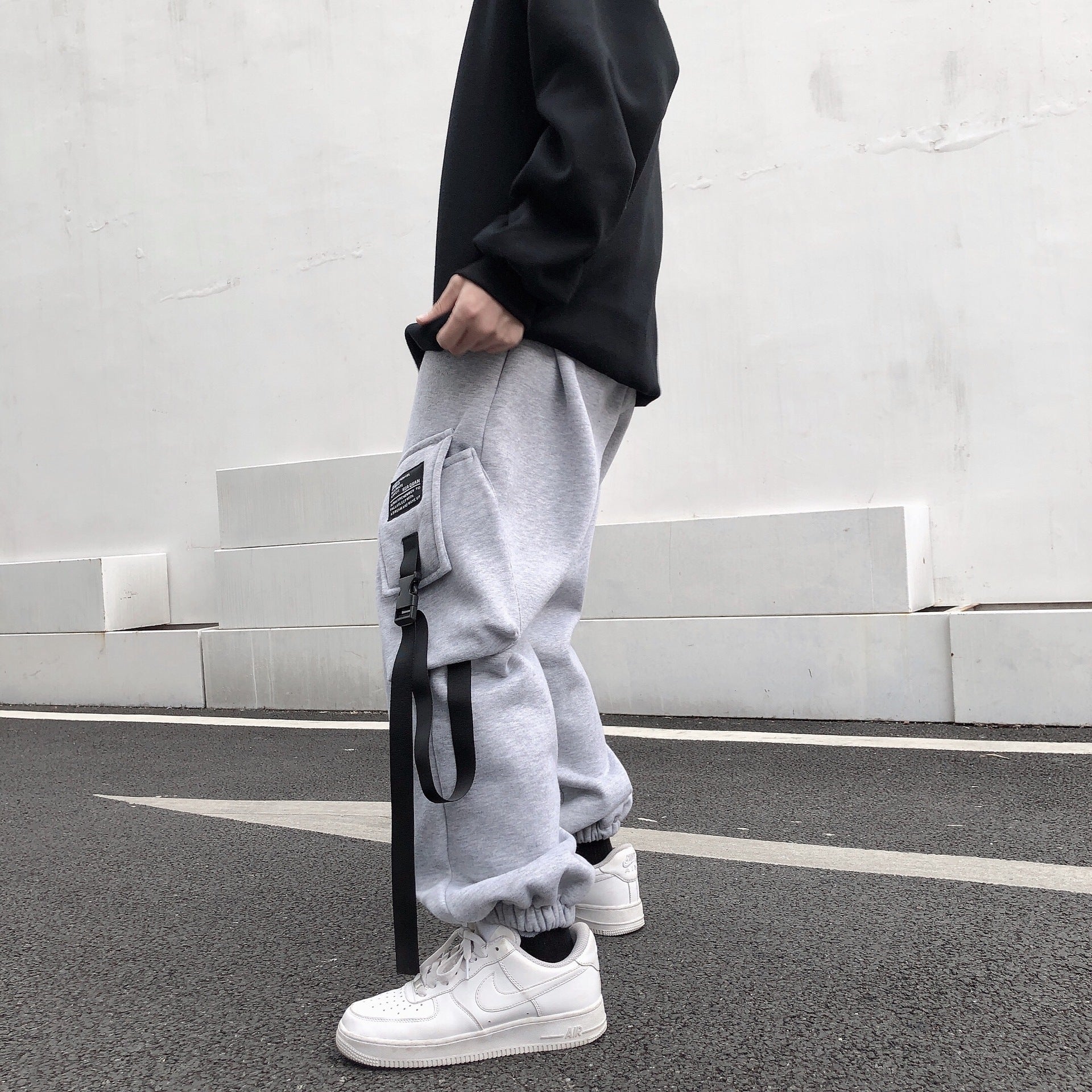 Harajuku Style High Street Couple Personality Overalls Casual Pants