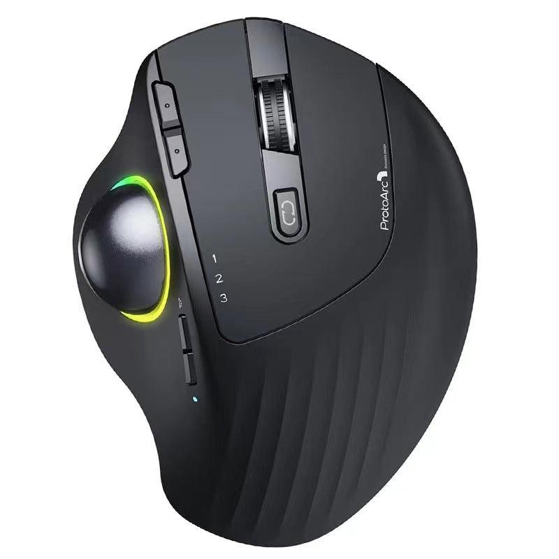 Wireless Trackball Mouse Rechargeable 2.4G Bluetooth Dual-mode Luminous Mouse - Nioor