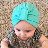 Baby Knotted Pullover Hat Bow Single Layer Thin