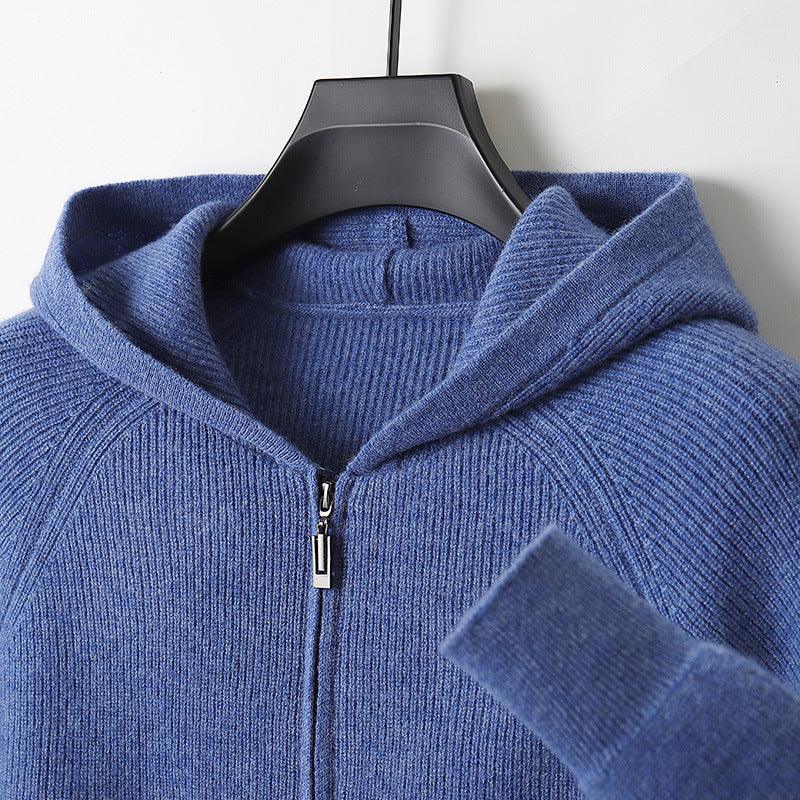 Wool Hooded Age-reducing Cashmere Loose Casual Sweater - Nioor