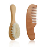 Baby Wool Brush Set, Baby Shower, Scrubbing Brush, Shower Comb - Nioor