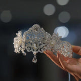 New Wedding Dress Silver Forehead Crown Temperament Luxury Rhinestone Alloy - Nioor