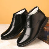 Winter Real Leather With Fleece Lining Men's Cotton Shoes - Nioor